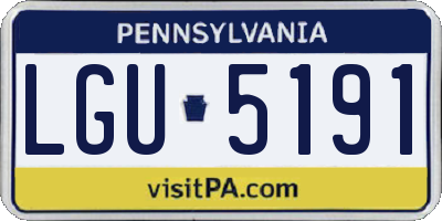 PA license plate LGU5191
