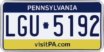 PA license plate LGU5192