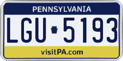 PA license plate LGU5193