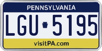 PA license plate LGU5195