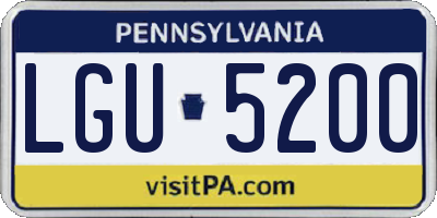 PA license plate LGU5200