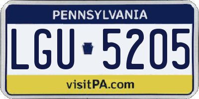 PA license plate LGU5205