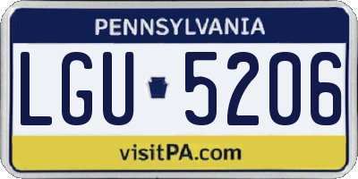 PA license plate LGU5206