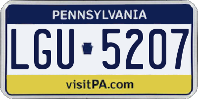 PA license plate LGU5207