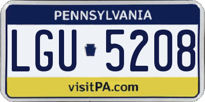 PA license plate LGU5208