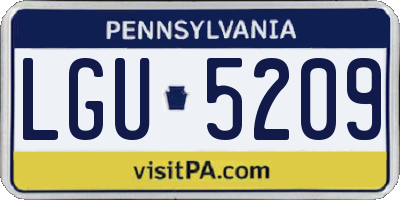 PA license plate LGU5209