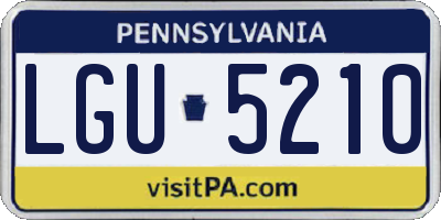 PA license plate LGU5210