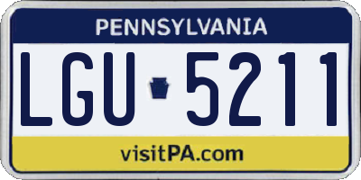PA license plate LGU5211