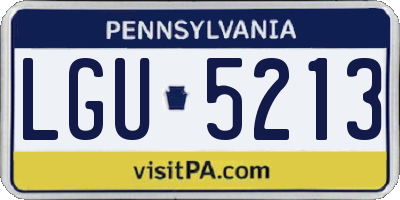 PA license plate LGU5213