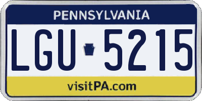 PA license plate LGU5215