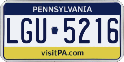 PA license plate LGU5216