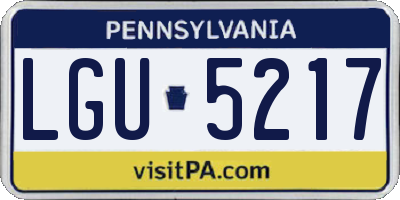 PA license plate LGU5217