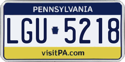 PA license plate LGU5218