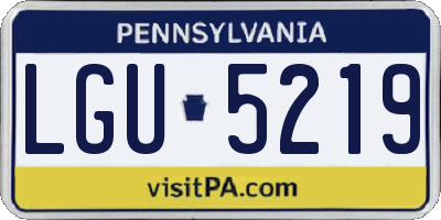 PA license plate LGU5219