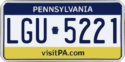 PA license plate LGU5221