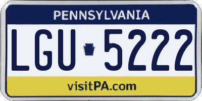 PA license plate LGU5222