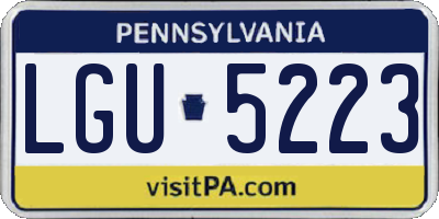 PA license plate LGU5223
