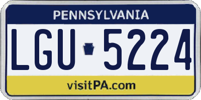 PA license plate LGU5224