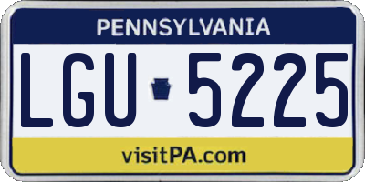 PA license plate LGU5225