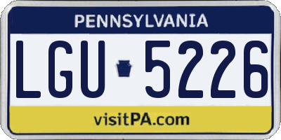 PA license plate LGU5226