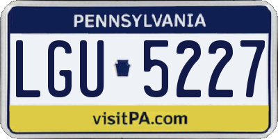 PA license plate LGU5227