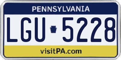 PA license plate LGU5228