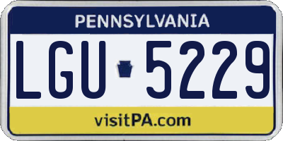 PA license plate LGU5229