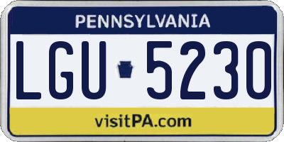 PA license plate LGU5230