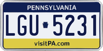 PA license plate LGU5231