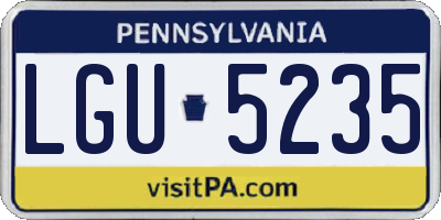 PA license plate LGU5235
