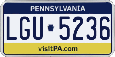 PA license plate LGU5236