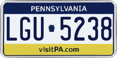 PA license plate LGU5238