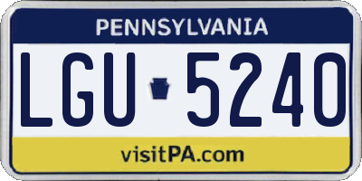 PA license plate LGU5240