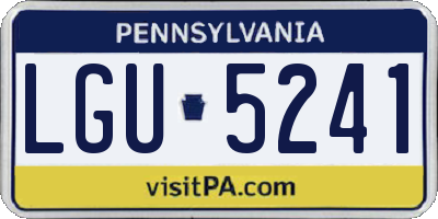 PA license plate LGU5241