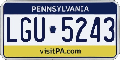 PA license plate LGU5243