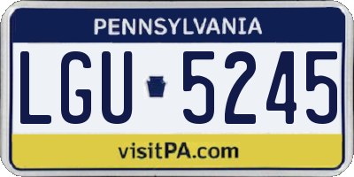 PA license plate LGU5245