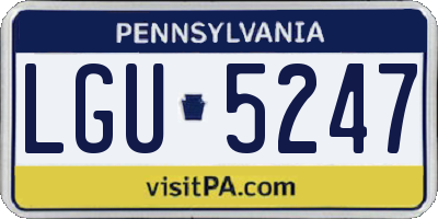 PA license plate LGU5247