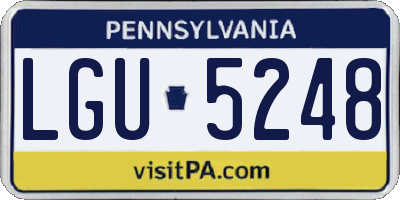 PA license plate LGU5248