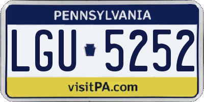 PA license plate LGU5252