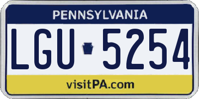 PA license plate LGU5254