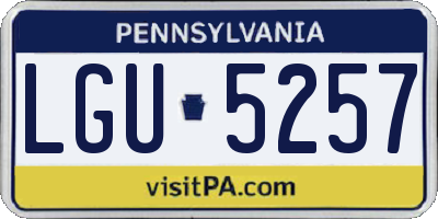 PA license plate LGU5257