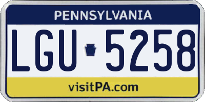 PA license plate LGU5258