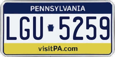 PA license plate LGU5259
