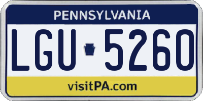 PA license plate LGU5260