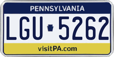 PA license plate LGU5262