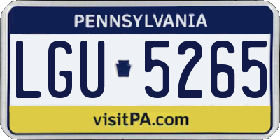 PA license plate LGU5265