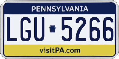 PA license plate LGU5266
