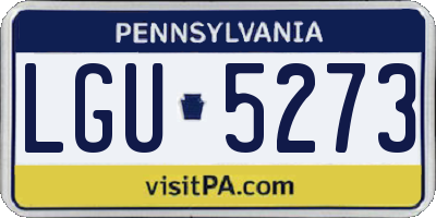 PA license plate LGU5273