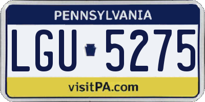 PA license plate LGU5275