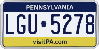 PA license plate LGU5278